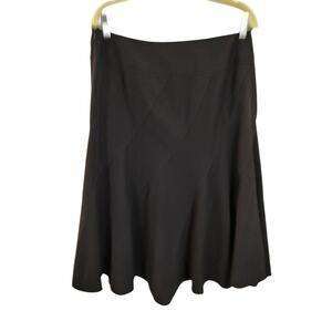 SK153) Larry Levine Black A Line Skater Career, Church Midi Skirt Size 10
